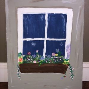 Flowers in Windowsill Painting
